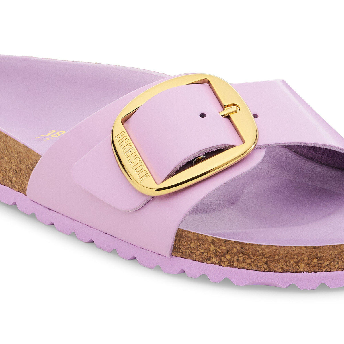 Madrid Big Buckle Natural Leather Patent