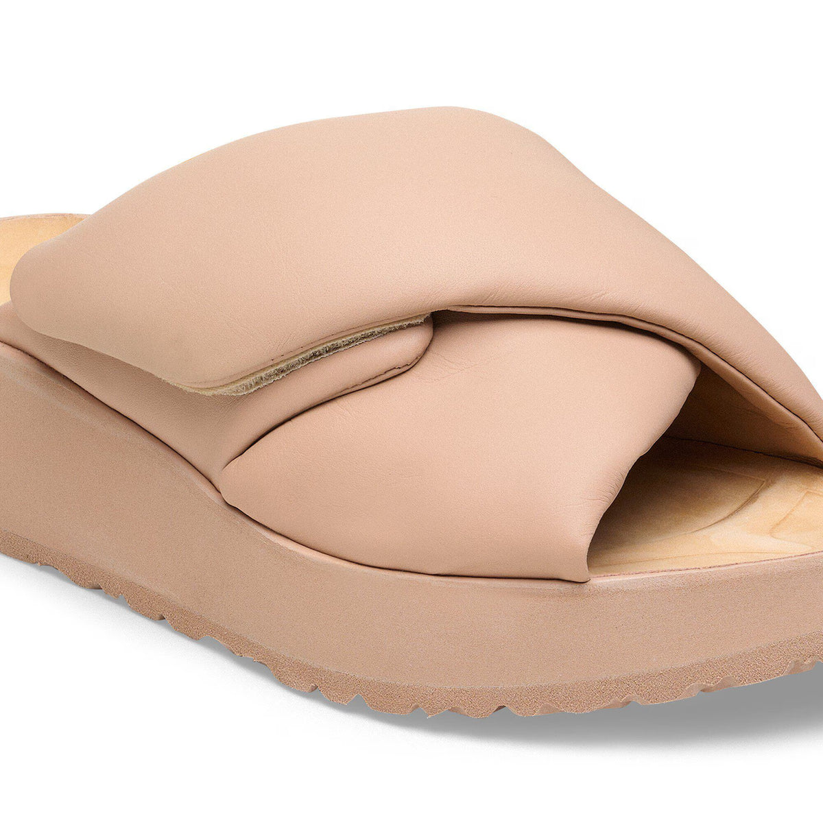 Theda Cross Strap Natural Leather