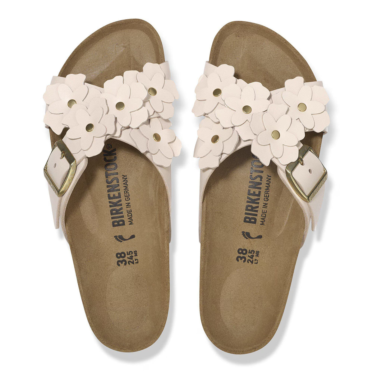 Siena Flower Embellishment Natural Leather