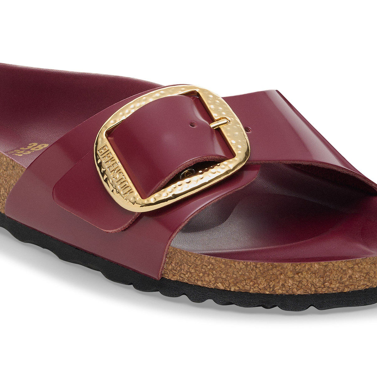 Madrid Big Buckle Natural Leather Patent